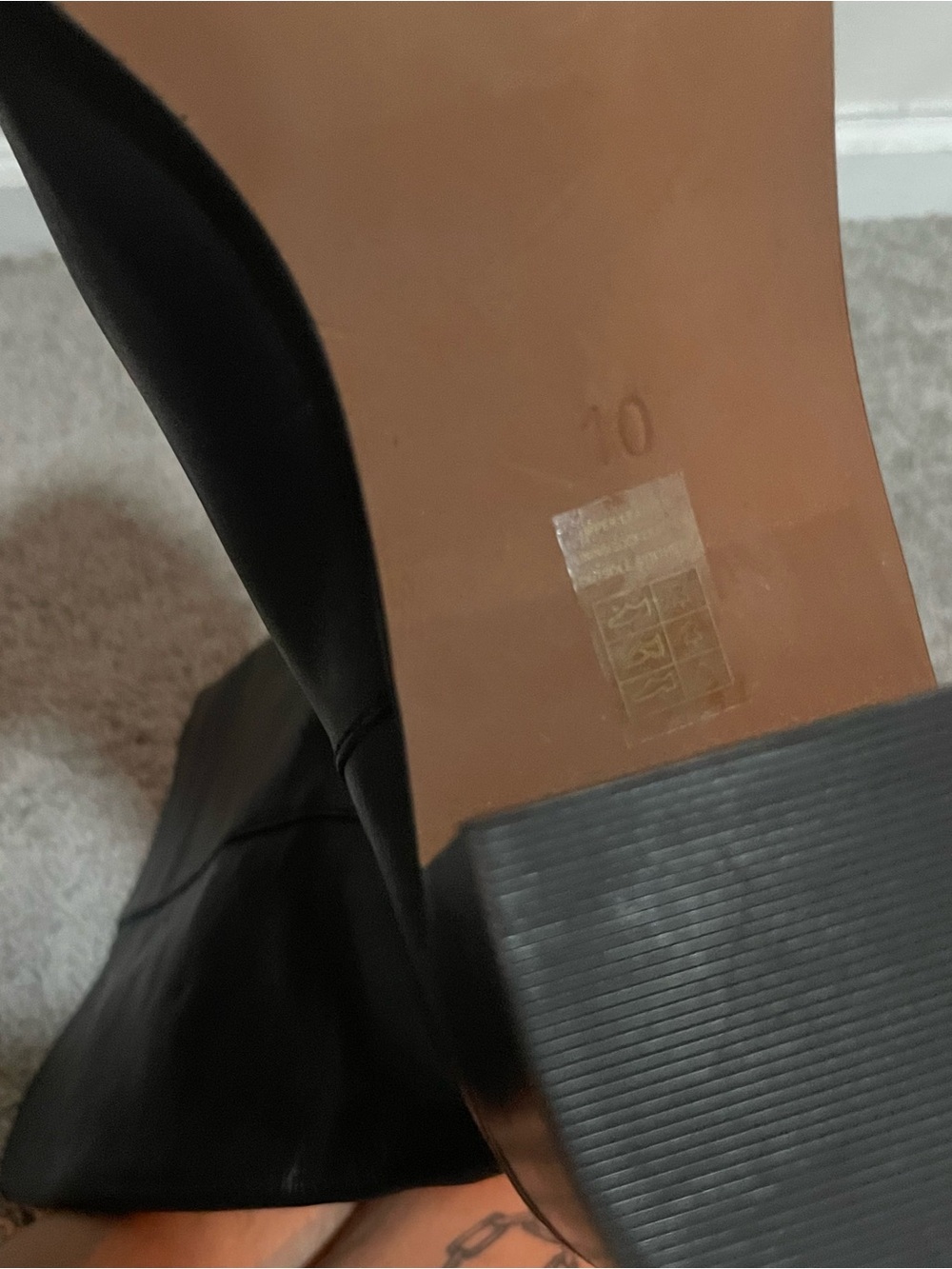 Madewell The Carlotta Black Tall Boots, Size 10 - Picture 6 of 7